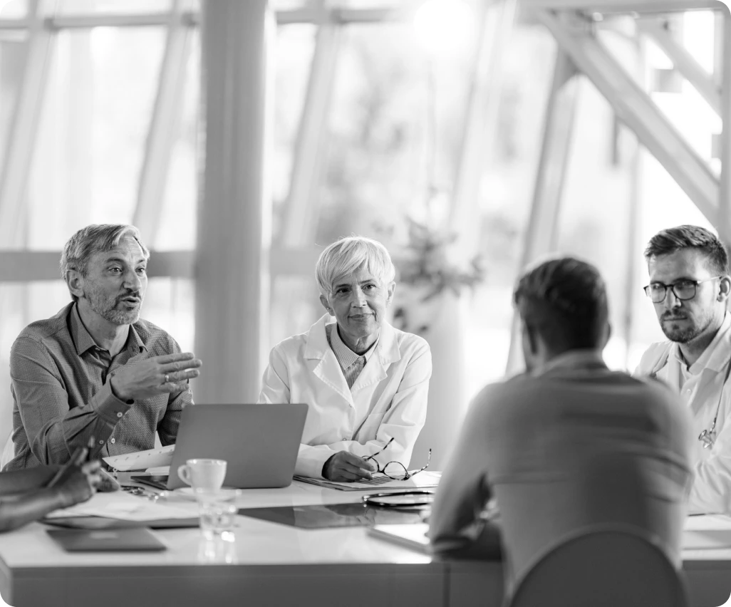 Business meeting with diverse professionals